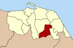 Localização do Distrito de Thung Yang Daeng na província de Pattani