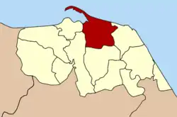 Localização do Distrito de Yarang na província de Pattani