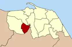 Localização do Distrito de Mae Lan na província de Pattani