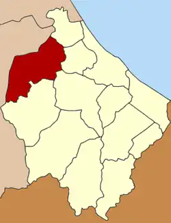 Localização do Distrito de Rueso na província de Narathiwat