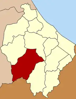 Localização do Distrito de Chanae na província de Narathiwat