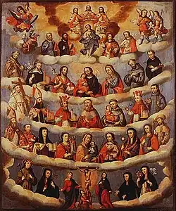 Anônimo. Virgem coroada pela Trindade e santos, século XVIII.