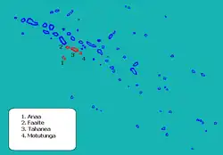 Localização da comuna de Anaa (a vermelho) em Tuamotu-Gambier