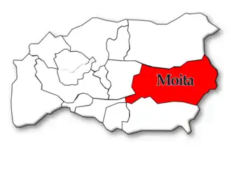 Localização no município de Anadia