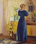 Anna Ancher: Interior com uma Jovem em Frente ao Espelho, 1899