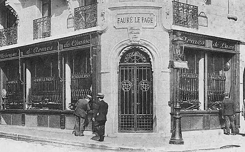 A antiga loja Fauré Le Page está localizada na rue de Richelieu 8, em Paris