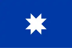 Bandeira possivelmente utilizada por tropas mapuches no começo do século XVIII.