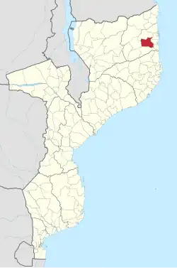 Localização do distrito em Moçambique