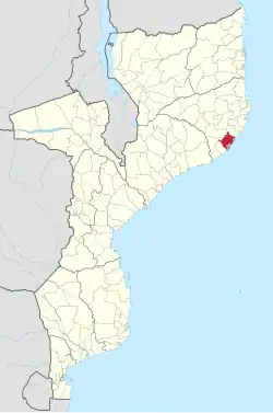 Mapa de localização do Distrito de Angoche em Moçambique