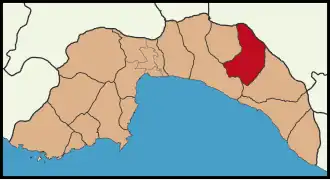 Localização de Akseki na província de Antália