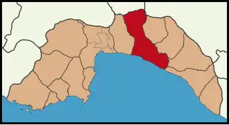 Localização de Manavgat na província de Antália