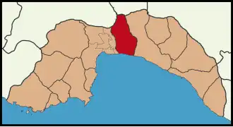 Localização de Serik na província de Antália