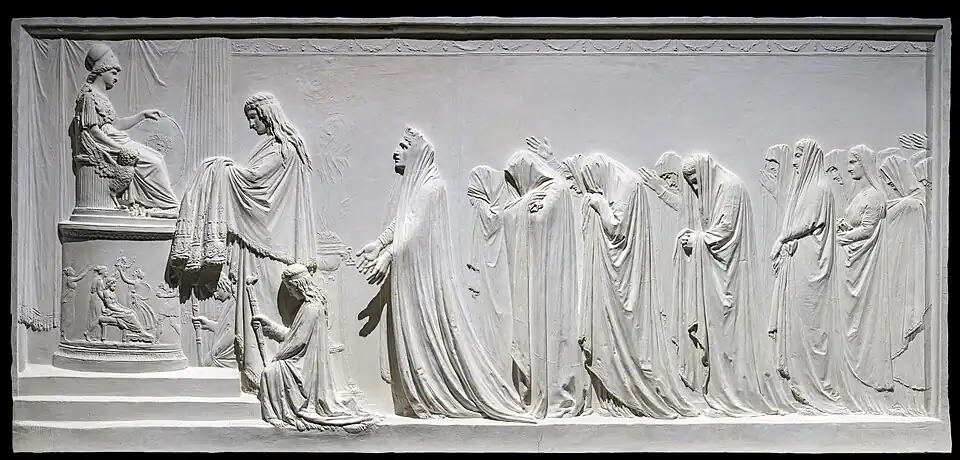 Hecuba e as mulheres troianas oferecem o peplum a Pallas.