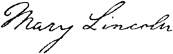 Assinatura de Mary Todd Lincoln