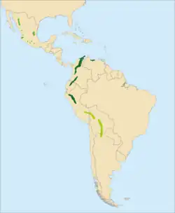 Distribuição das três subespécies da Arara-militar
