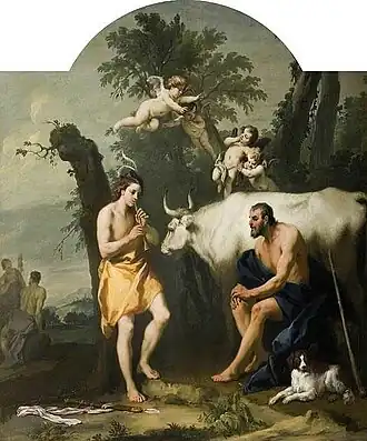 Argus guardando Io que se transformou em uma novilha branca Jacopo Amigoni (18th century)