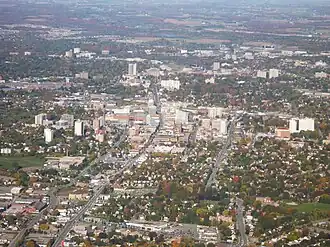 Vista aérea do centro de Kitchener