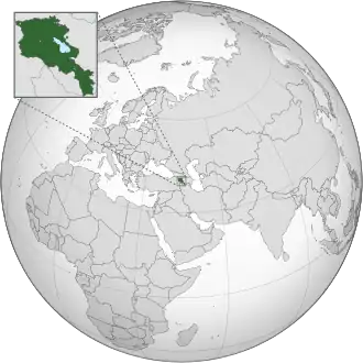 Localização de Arménia