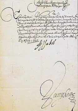 Isabel de Espanha - Carta escrita em Bruxelas em 20 de junho de 1628