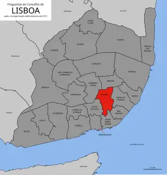 Localização no município de Lisboa