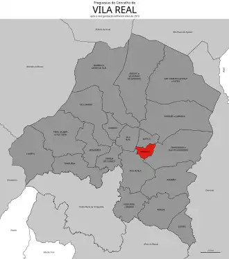 Localização no município de Vila Real