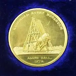 A medalha de ouro de Asaph Hall, 1879.