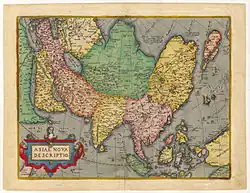Carta da Asiae Nova Descriptio de Giacomo Gastaldi.