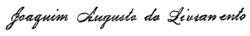 Assinatura de Joaquim Augusto do Livramento