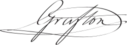 Assinatura de Augustus FitzRoy, 3.º Duque de Grafton