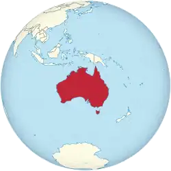 Localização da Austrália
