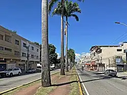 Avenida Juscelino Kubitschek (JK), uma das principais vias do bairro.