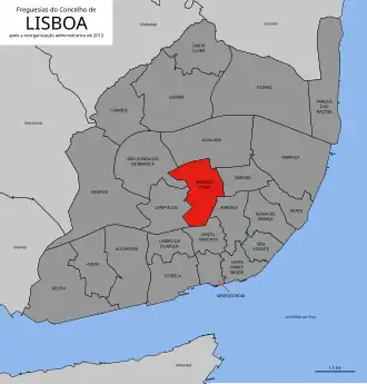Localização no município de Lisboa