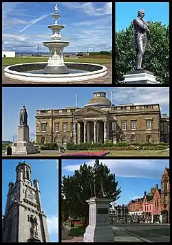 Place de Saint-Germain-en-Laye; estátua de Robert Burns; Wellington Square Gardens; Torre Wallace; e Praça da Estátua de Burns Statue Square.