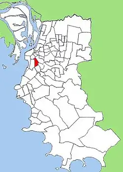 Bairro no mapa da cidade