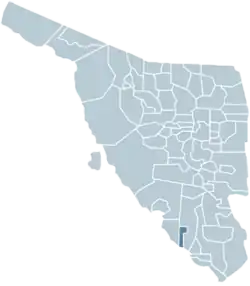 Localização de Bácum no estado de Sonora