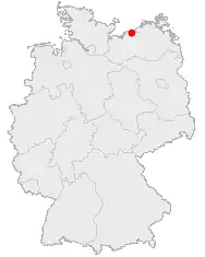 Mapa da Alemanha mostrando Heiligendamm, Bad Doberan.