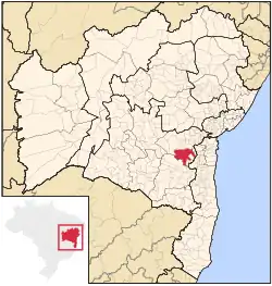 Localização de Jequié na Bahia