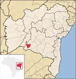 Localização de Palmas de Monte Alto na Bahia