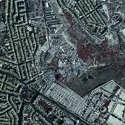 Ortofotografia aérea de 1995, centrada no Bairro da Curraleira.