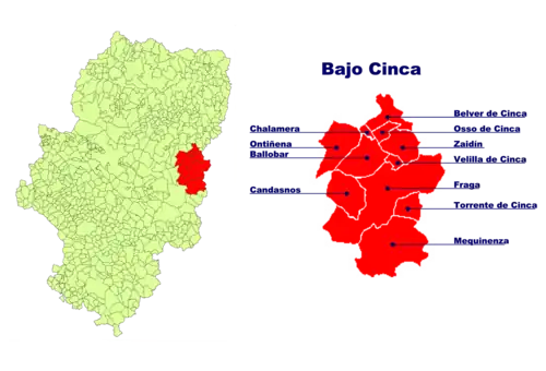 Municípios da Comarca do Baixo Cinca