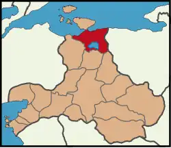 Localização do distrito de Bandırma na província de Baliquesir