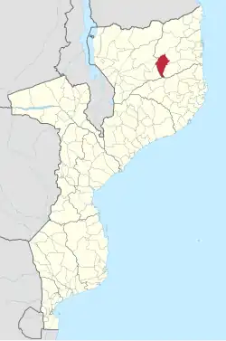 Localização do distro em Moçambique