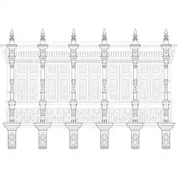 Vista frontal de uno de los balcones del Palacio Arzobispal de Lima