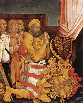 Hans Baldung: "Portrait du margrave Christophe I de Bade. Détail du tableau votif" (1509-10)