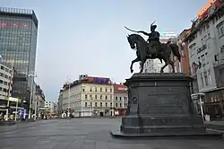 Photograph of an equestrian monument to Josip Jelačić