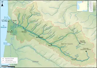 Mapa da bacia hidrográfica do rio Canche