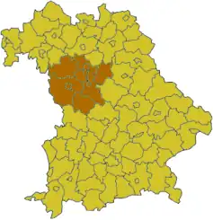 Localização no estado de Baviera