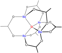 Estrutura esquemática do acetato básico de berílio