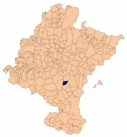 Localização do município de Beire em Navarra
