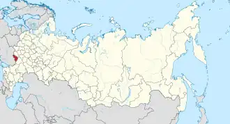 Localização do Oblast de Belgorod na Rússia.